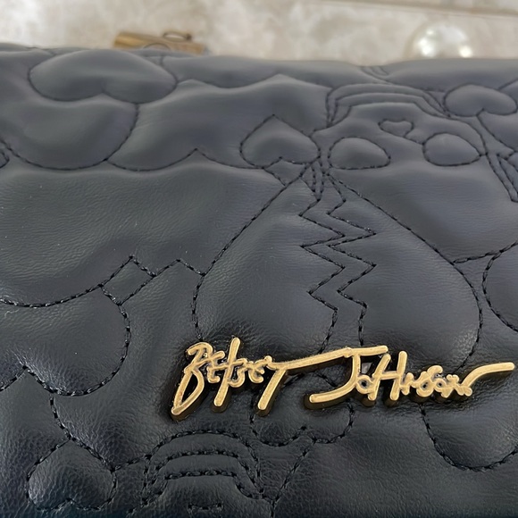 BETSEY JOHNSON BLACK QUILTED FABULOUS SKULL BAG - Picture 8 of 16